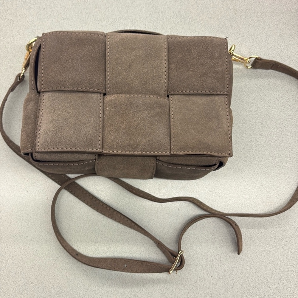Viola Castellini Woven Suede Padded Crossbody Purse